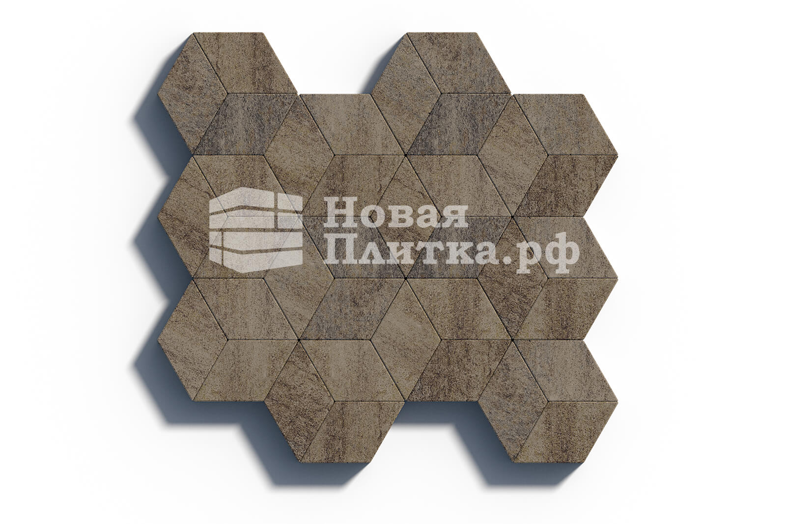 Тротуарная плитка Ромб Б.1.Р.8 200х200х80 искусственный камень Базальт