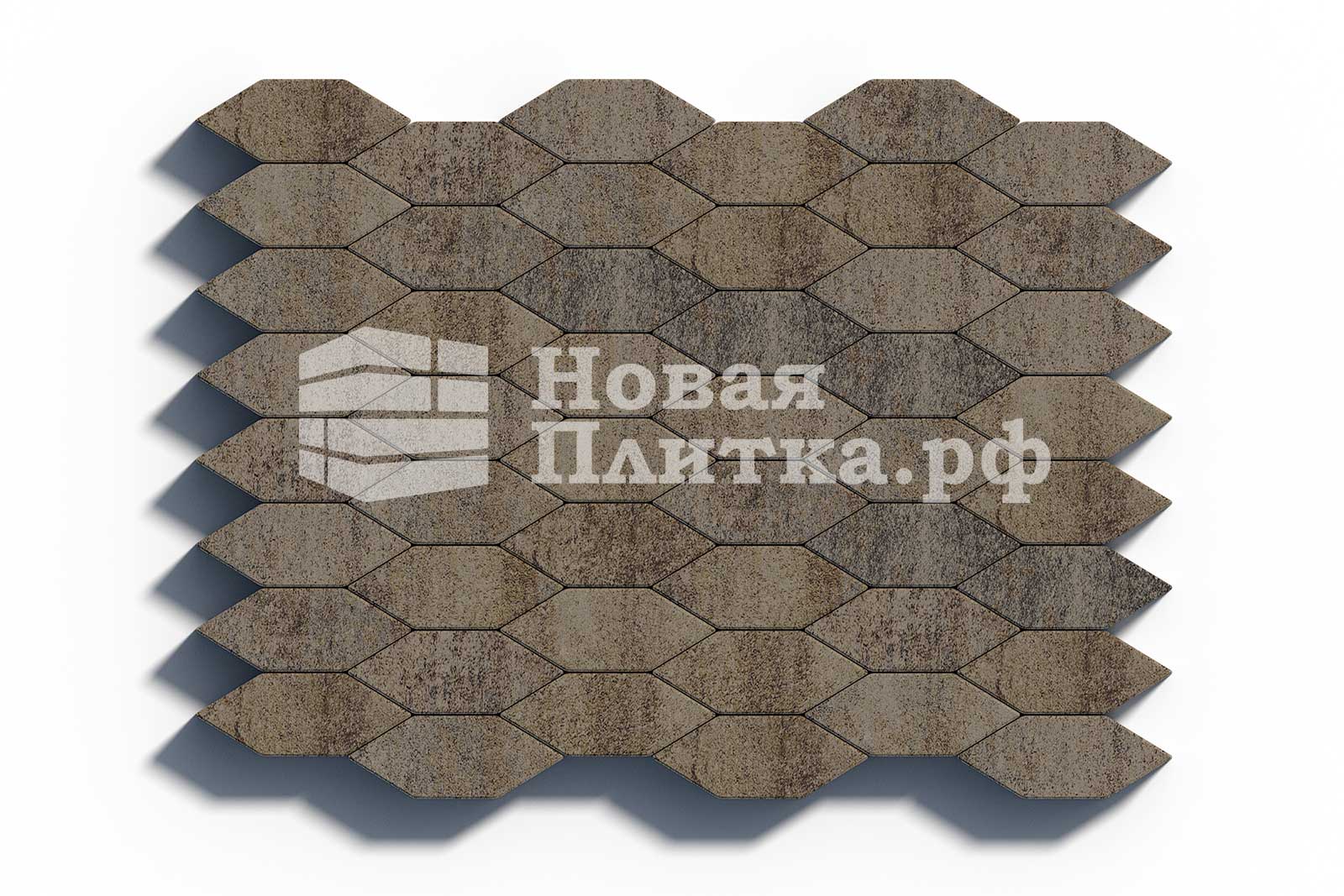 Тротуарная плитка Скошенный шестиугольник Б.1.ШГ.6 искусственный камень Базальт