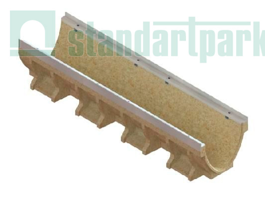 Лоток водоотводный CompoMax Drive полимербетонный V-образный DN200 H210 кл.D,E 75471V