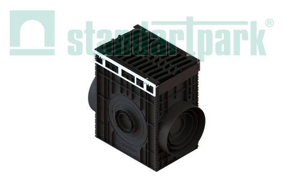 Пескоуловитель для подключения труб PolyMax Drive DN300 H616 с чугунной решеткой шина E600 (к-т)