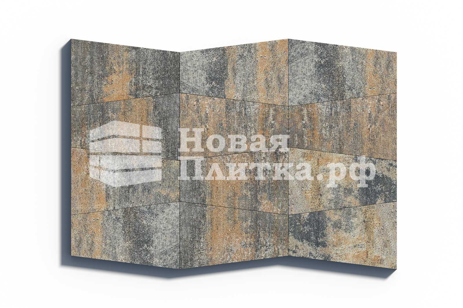 Тротуарная плитка Рутрум 500х800х300х80 гладкий колормикс Базальт