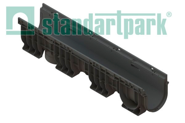Лоток водоотводный пластиковый PolyMax Basic DN150 h215 с высоким бортом