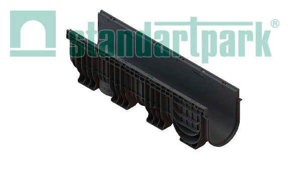 Лоток водоотводный пластиковый PolyMax Basic DN 200 H300