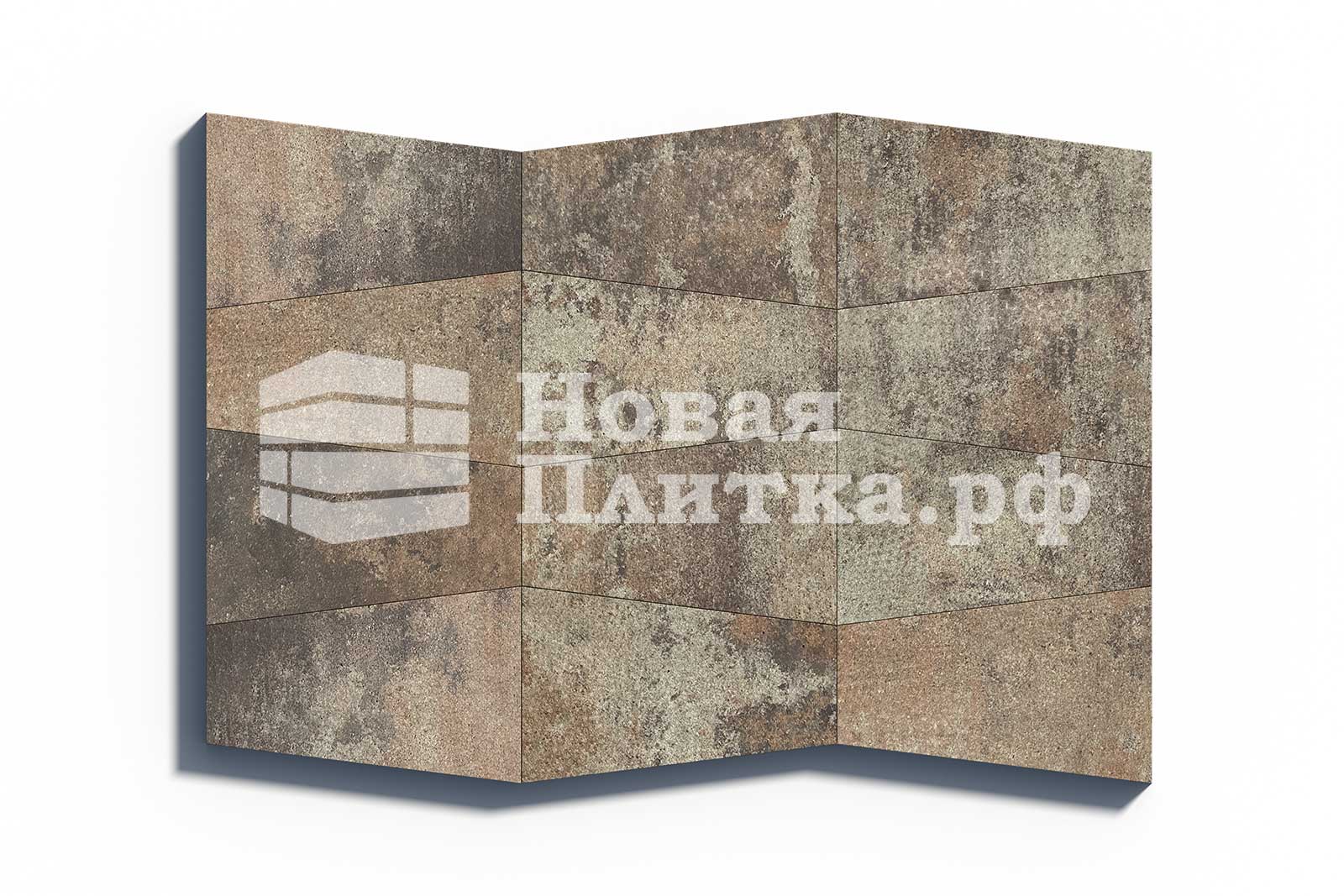 Тротуарная плитка Рутрум 500х800х300х80 гладкий колормикс Клен