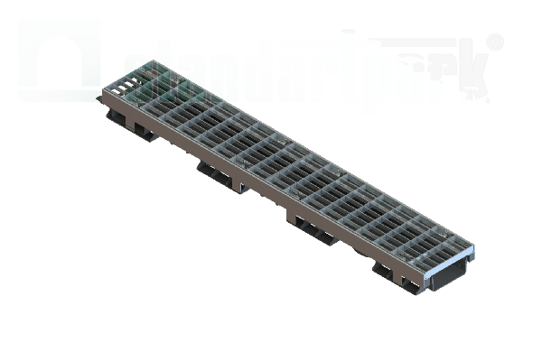 Лоток водоотводный PolyMax Drive DN100 h60 пластиковый с решеткой ячеистой ОС кл.А (комплект)