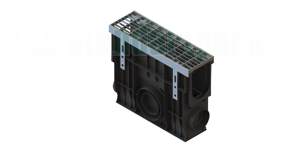 Пескоуловитель пластиковый PolyMax Drive DN100 H400 с решеткой ячеистой ОС кл. А15 (к-т)