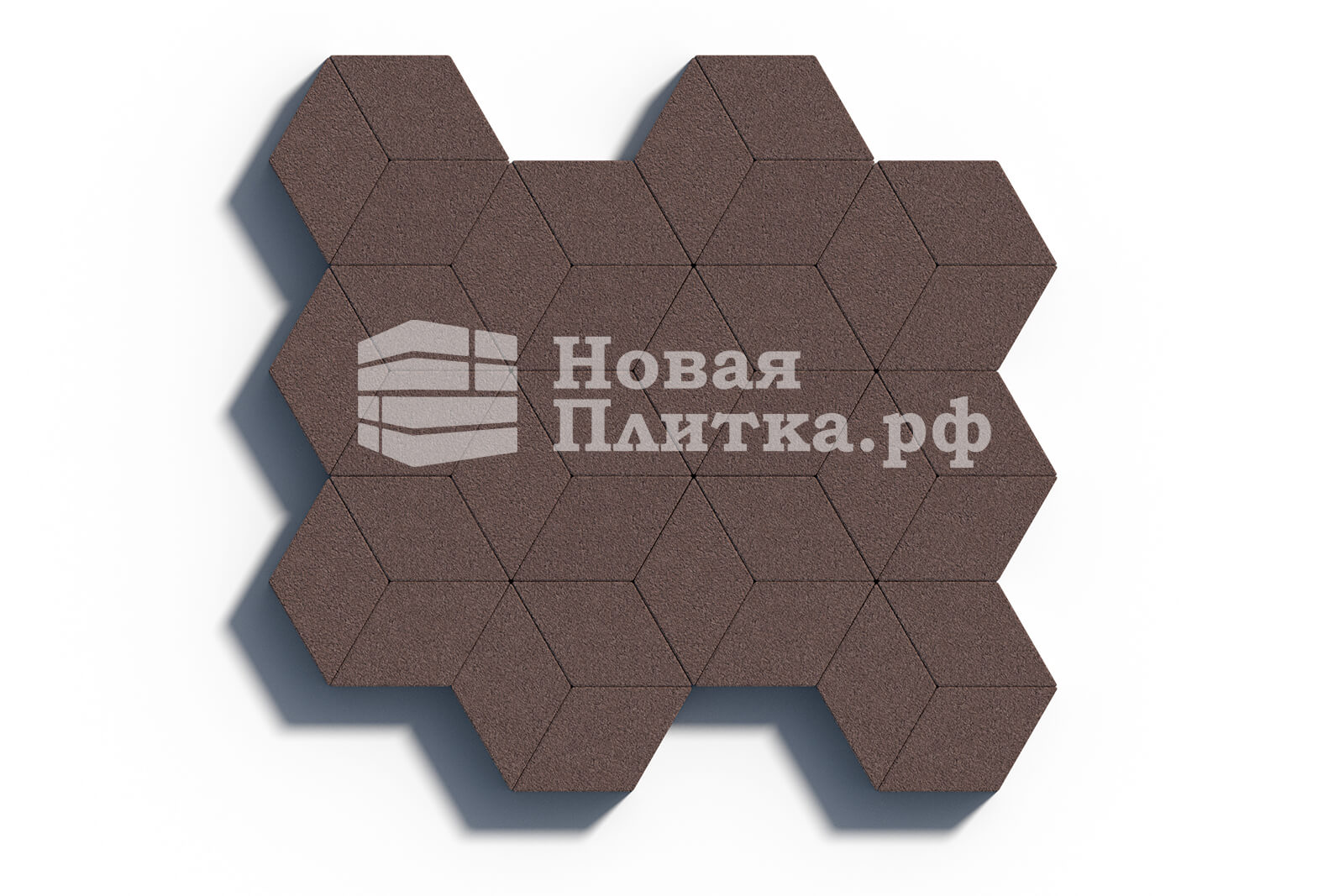 Тротуарная плитка Ромб Б.1.Р.8 200х200х80 гранит Коричневый