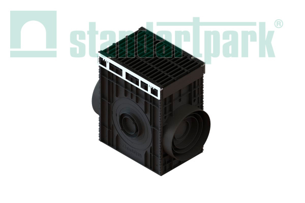 Пескоуловитель для подключения труб PolyMax Drive DN300 H616 с чугунной щелевой решеткой C250 (к-т)