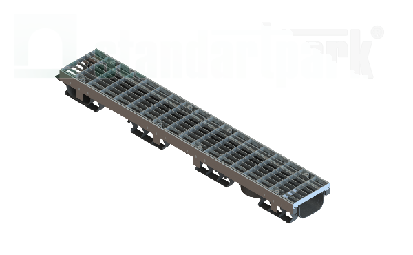Лоток водоотводный PolyMax Drive DN100 h80 пластиковый с решеткой ячеистой ОС кл.А (комплект)