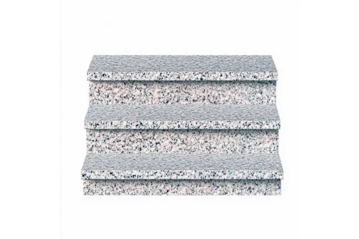 Гранитные ступени 1200x350x30  Камбулатовское Термообр., Бучарда, Фаска 5x5