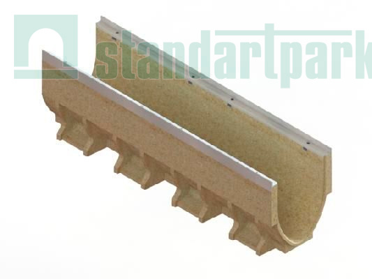 Лоток водоотводный CompoMax Drive полимербетонный V-образный DN200 H310 кл.D,E 75071V