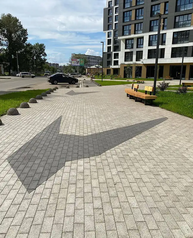 Тротуарная плитка Кирпич А.2.П.4см 200х100х40 гранитный Белый