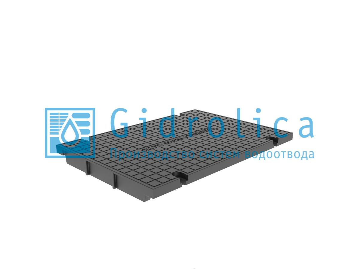 Крышка глухая для лотка водоотводного Gidrolica Pro КЛ-30.35,8.50 - пластиковая, кл. С250 (536)