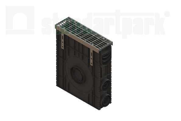 Пескоуловитель пластиковый PolyMax Drive DN100 H600 с решеткой ячеистой ОС кл. А15 (к-т)