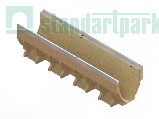 Лотки водоотводные полимербетонные CompoMax Drive DN200 каскадом h210-410 под решетки кл.С