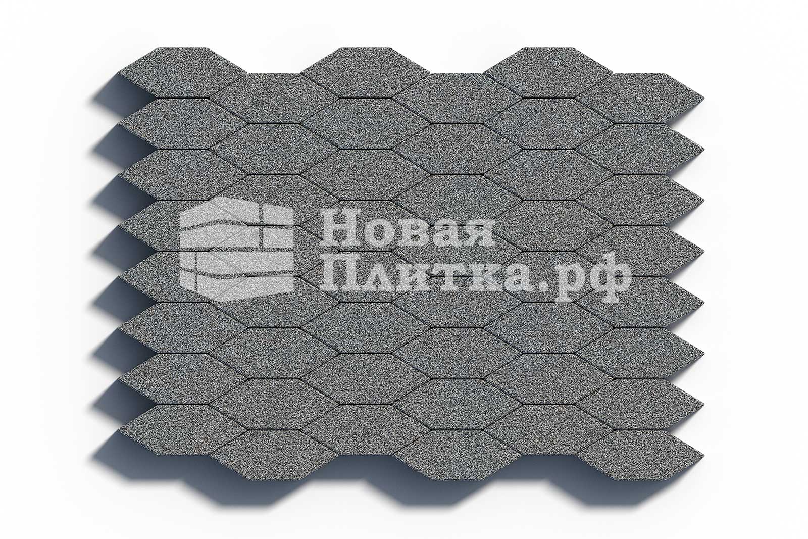 Тротуарная плитка Скошенный шестиугольник Б.1.ШГ.6 гранит плюс Серый