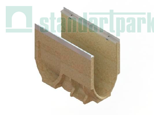Лотки полимербетонные CompoMax Drive DN200 каскадом h210-h410 полуметровые под решетки кл.Е
