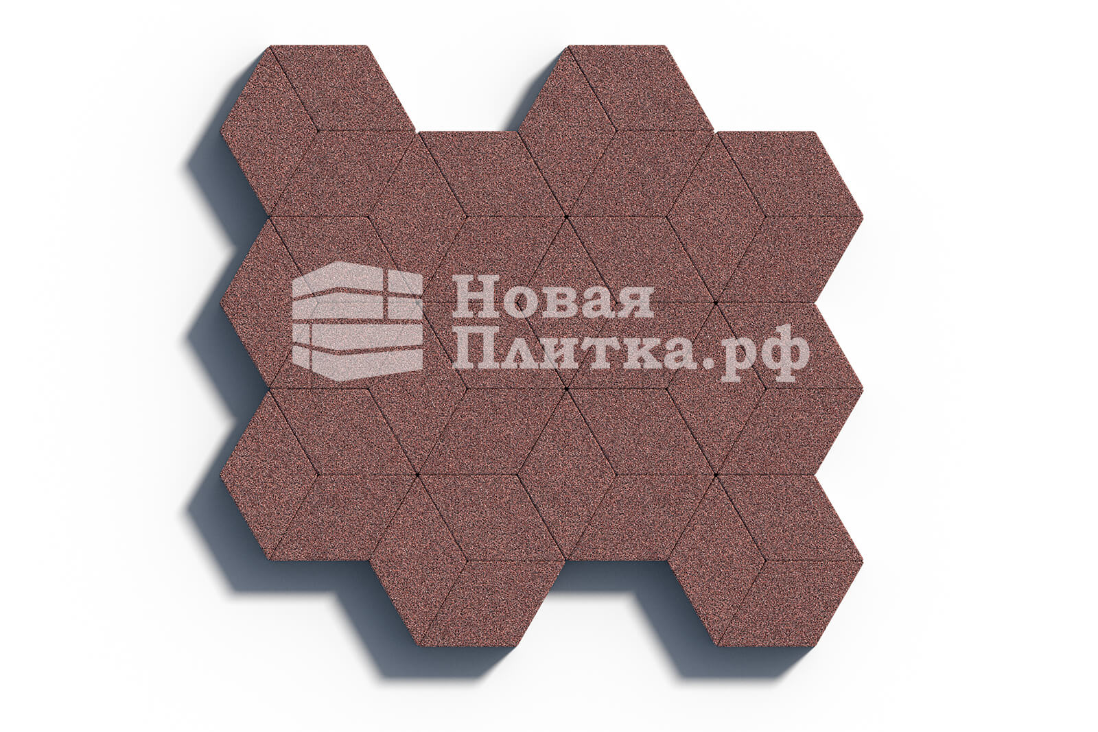 Тротуарная плитка Ромб Б.1.Р.8 200х200х80 гранит плюс Красный