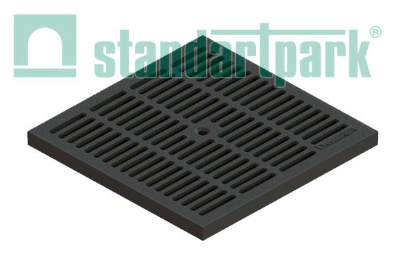 Решетка пластиковая PolyMax Basic к дождеприемнику 300x300 чёрная кл. А15