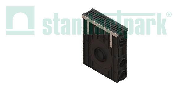 Пескоуловитель PolyMax Drive DN100 h614 на защелках с решетк. Щел. из высокопроч. чугуна кл.D400
