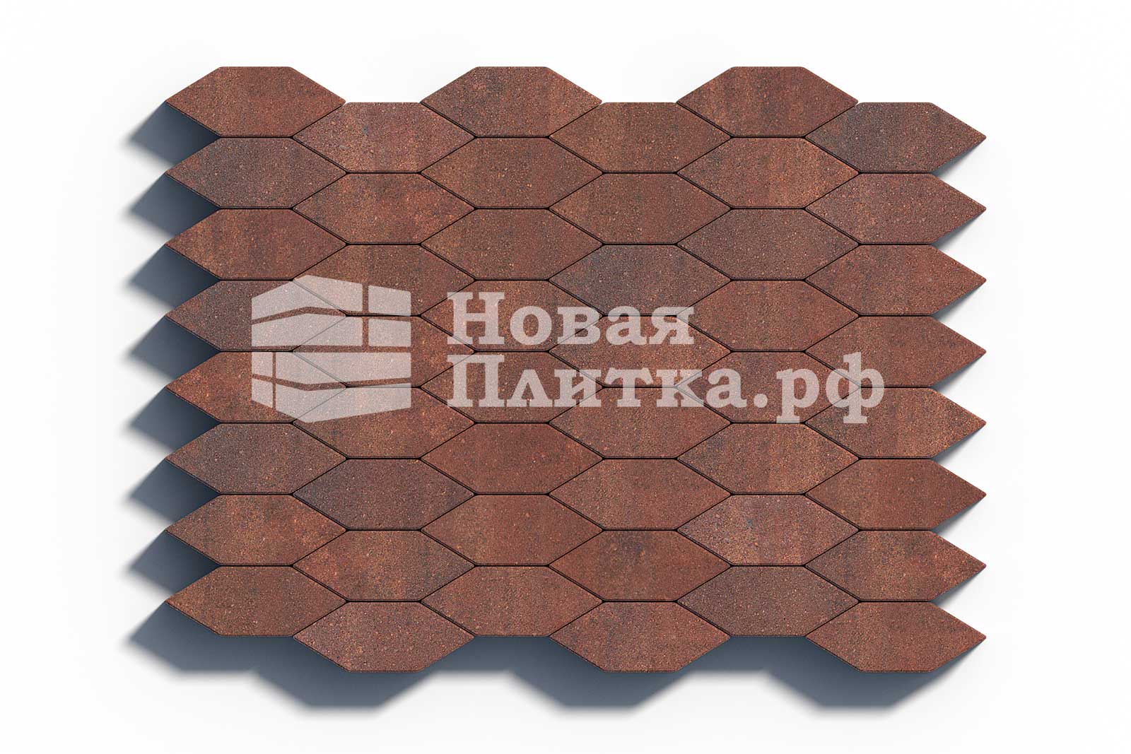 Тротуарная плитка Скошенный шестиугольник Б.1.ШГ.6 гладкий листопад Арабская ночь