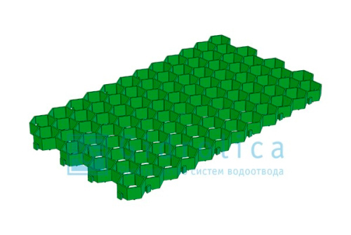 Решетка газонная Gidrolica Eco Standart РГ-70.40.3,2 - пластиковая зеленая (607)