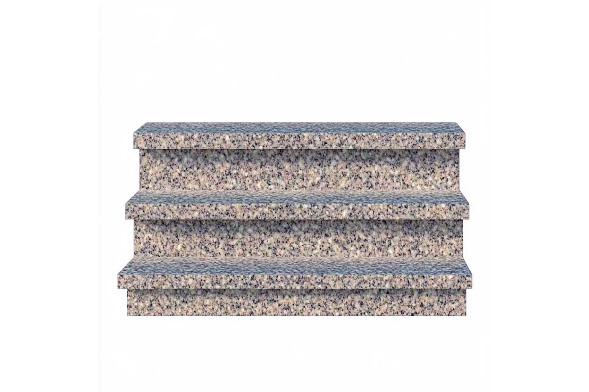 Гранитные ступени 1200x350x30  Малыгинское Термообр., Бучарда, Фаска 5x5