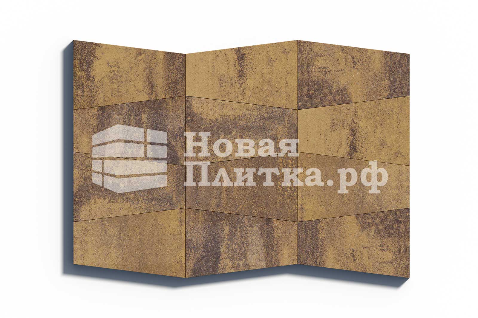 Тротуарная плитка Рутрум 500х800х300х80 гладкий колормикс Янтарь