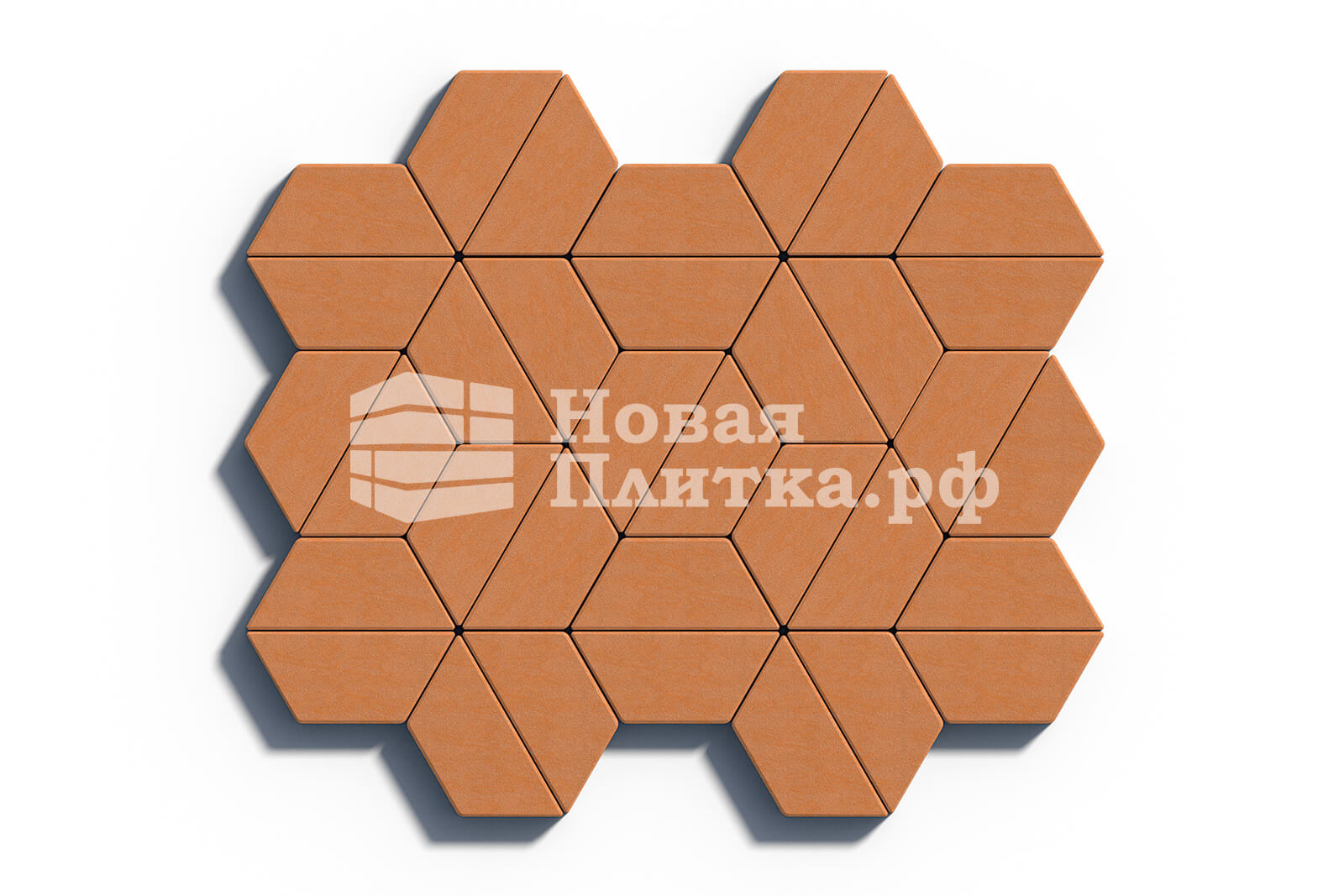 Тротуарная плитка Трапеция 1.Т.8 400х200х80 гладкий Оранжевый
