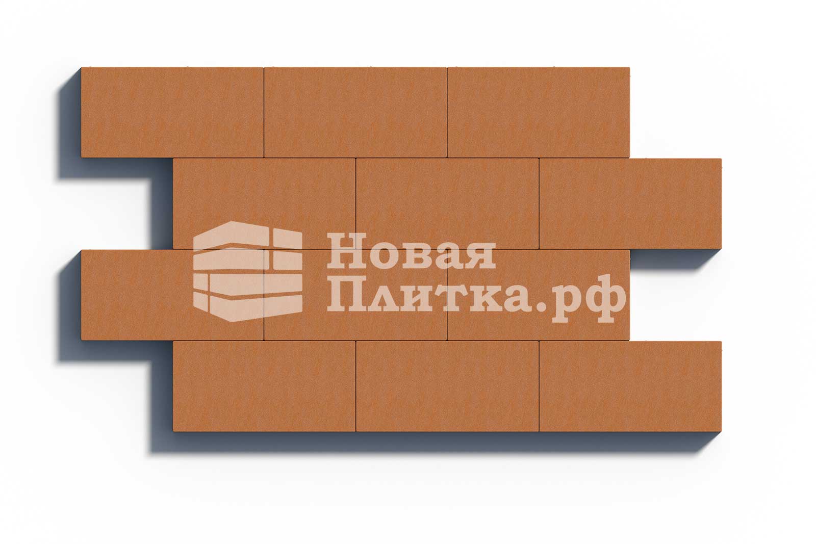 Тротуарная плитка Б.5.П.8см 600х300х80 гладкий Оранжевый