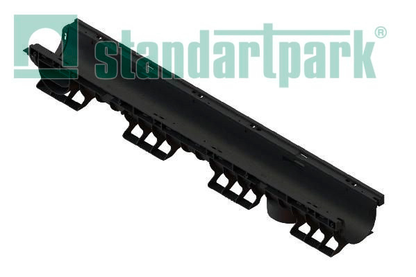 Лоток водоотводный пластиковый PolyMax Basic DN100 h120 стандартный борт