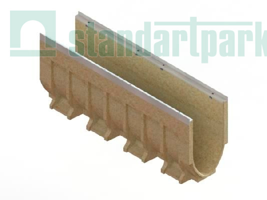 Лоток водоотводный CompoMax Drive полимербетонный V-образный DN200 H410 кл.D,E 75671V