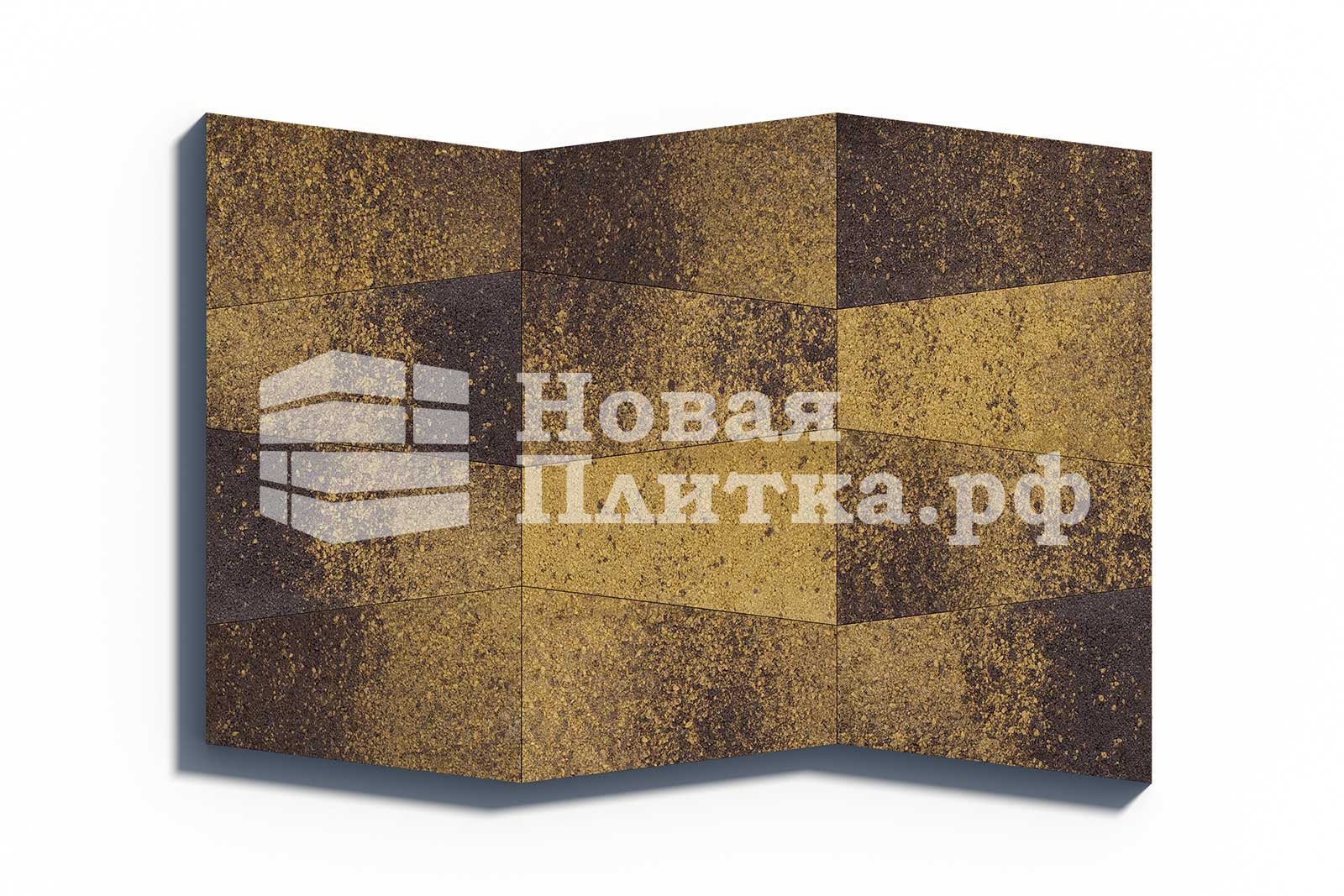 Тротуарная плитка Рутрум 500х800х300х80 гранитный колормикс Янтарь