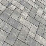 Тротуарная плитка Кирпич Б.2.П.8см 200х100х80 гладкий колормикс Антрацит