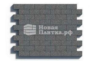 Тротуарная плитка Кирпич А.2.П.4см 200х100х40 гранитный Серый с черным