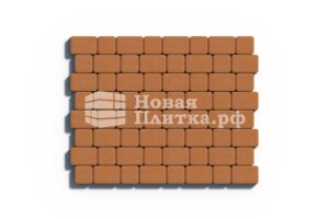 Тротуарная плитка Комплект Классико из 2-х камней, высота 80 мм, стандарт Оранжевый