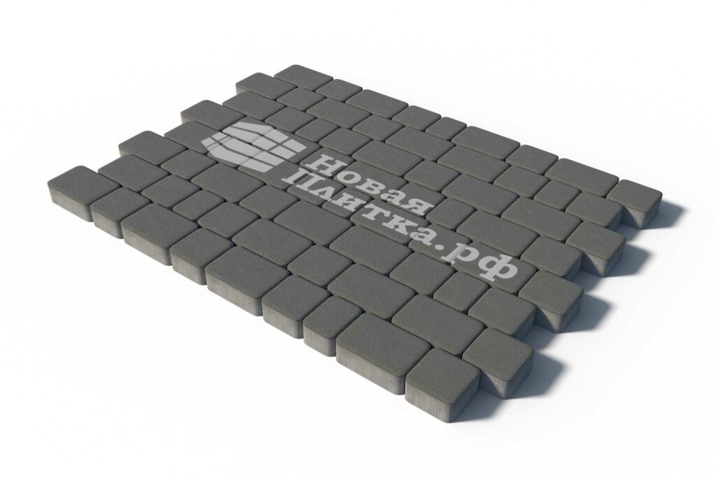 Тротуарная плитка Комплект Шале из 3-х камней, высота 60 мм, стандарт Черный