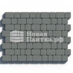 Тротуарная плитка Комплект Шале из 3-х камней, высота 60 мм, стандарт Серый