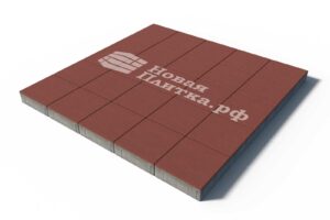 Тротуарная плитка 1К.6, Квадрат, 200х200х60 мм, стандарт Красный