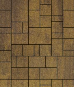 Тротуарная плитка Урбан 2.Фсм.6 комплект из 4-х камней, высота 60 мм гранитный колормикс Янтарь