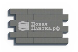 Тротуарная плитка Прямоугольная Домино, 400х150х60 мм, стандарт Серый