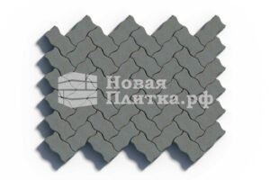 Тротуарная плитка Волна, 238х119х60 мм, стандарт Серый