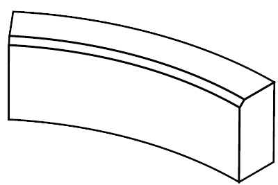 Камень дорожный радиусный с фаской R=1 м Готика Profi, Кристалл, 780х300х150 мм на б/ц