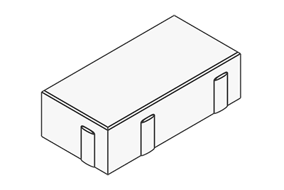 Тротуарная плитка Кирпич Б.2.П.8см 200х100х80 стоунмикс Кремовый с черным