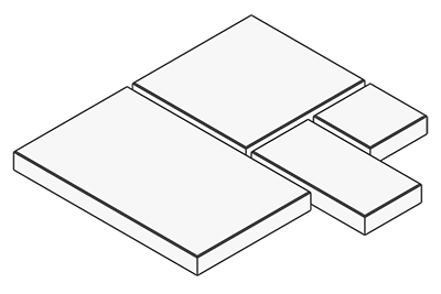 Тротуарная плитка Петра 11.Фсм.6 комплект из 4-х камней, высота 60 мм гладкий колормикс Клинкер
