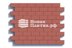 Тротуарная плитка Кирпич, 200х100х60 мм, стандарт Красный  на б/ц